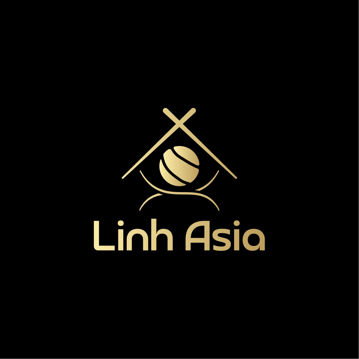 Linh Asia Logo auf schwarzem Hintergrund